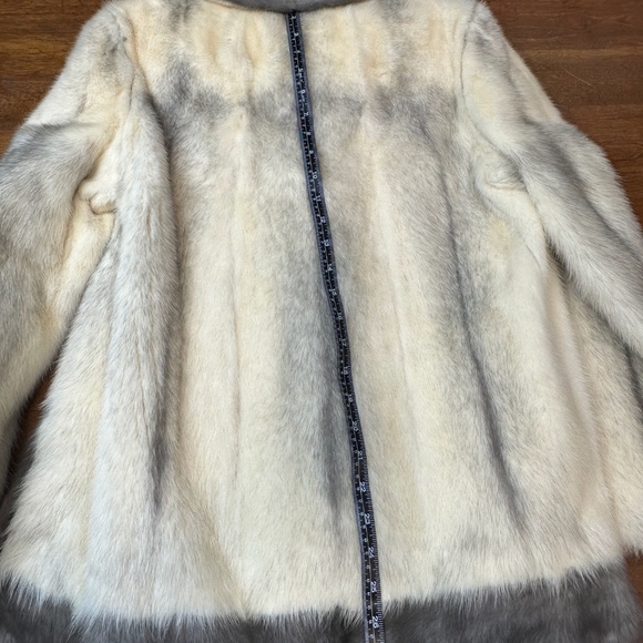 Vintage 1960's 60's White / Gray Mink Coat / Jacket / Convertible Vest S M - Picture 9 of 14